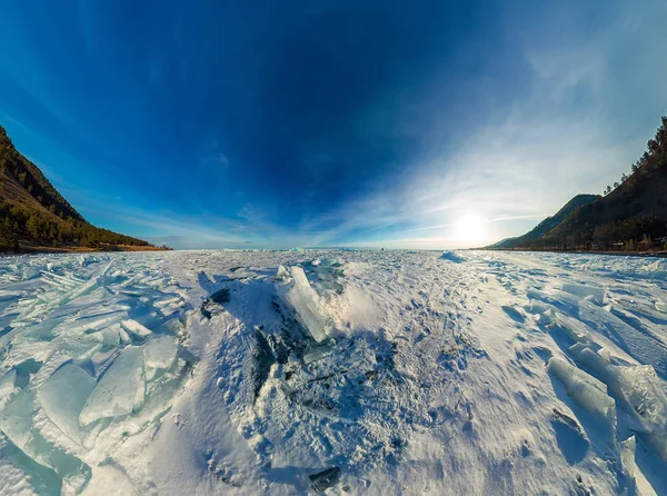 Panorama Las Jorobas Azules Del Lago Baikal Atardecer — Foto de Stock