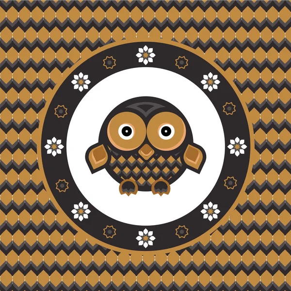 Baykuş süs vektör yuvarlak