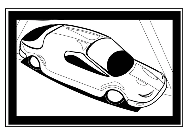 Imagen de un coche con un cuerpo aerodinámico . — Vector de stock