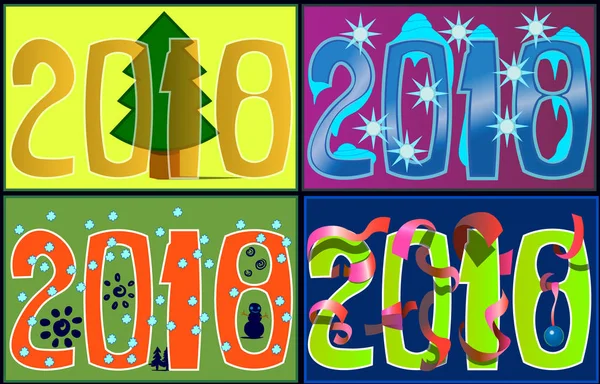 Una Imagen Del Número 2018 Marco Dedicado Nuevo Año — Vector de stock