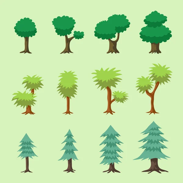 Arbres vecteurs de dessins animés — Image vectorielle