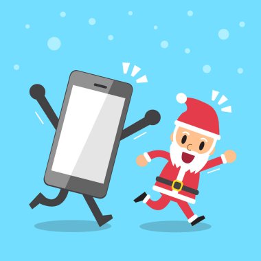 Çizgi film Noel Baba ile smartphone