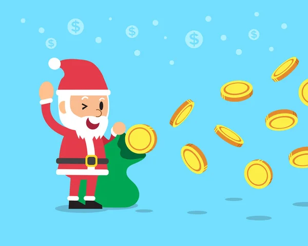 Santa claus earning money — Stock Vector