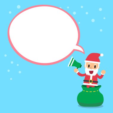 Çizgi film Noel Baba ile beyaz konuşma balonu