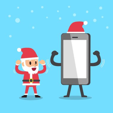 Çizgi film Noel Baba ile smartphone