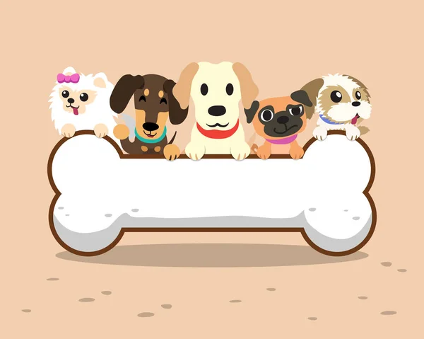 Büyük kemik işareti köpeklerle karikatür