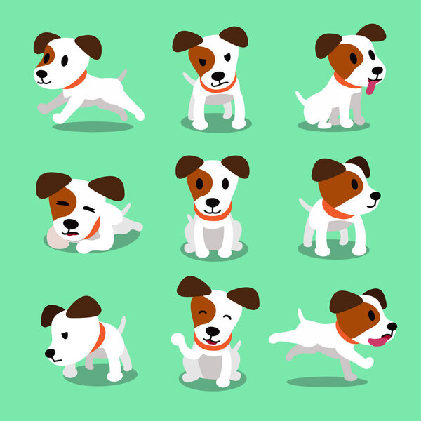 Cartoon character jack russell terrier dog poses
