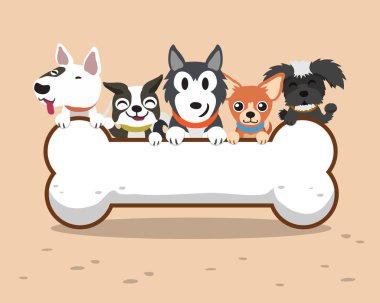 Büyük kemik köpeklerle karikatür