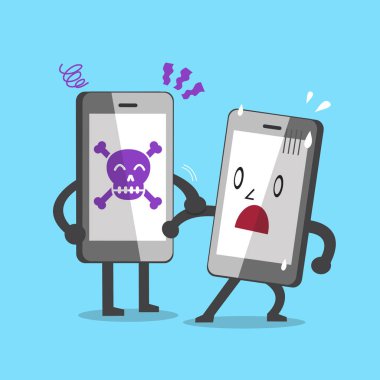 Kafatası simgesini başka bir smartphone alıcı ile Smartphone