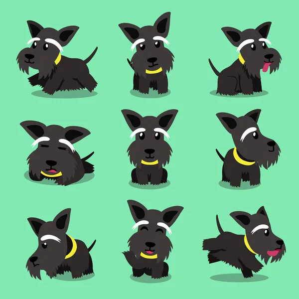Cartoon personaggio scozzese terrier cane pose — Vettoriale Stock