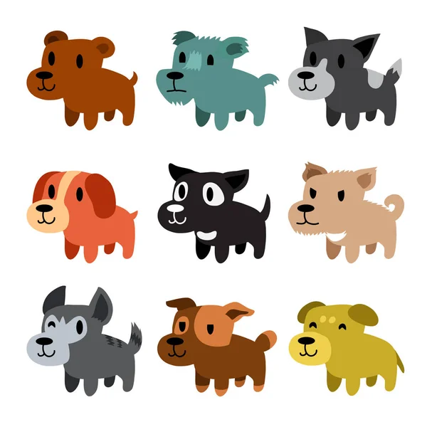 Set of cartoon dogs — Stock Vector