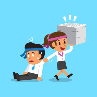 Çizgi film iş takım bir sürü iş ile