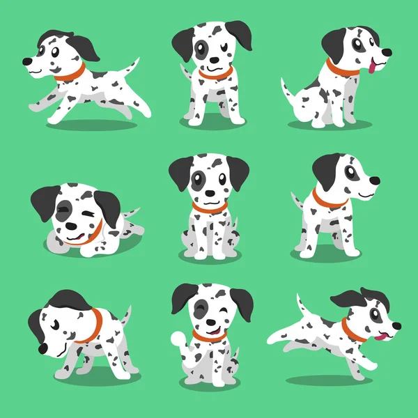 Πόζες σκυλί Δαλματίας χαρακτήρα κινουμένων σχεδίων — Διανυσματικό Αρχείο