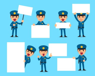 Polis ile boş beyaz bayrak kümesi