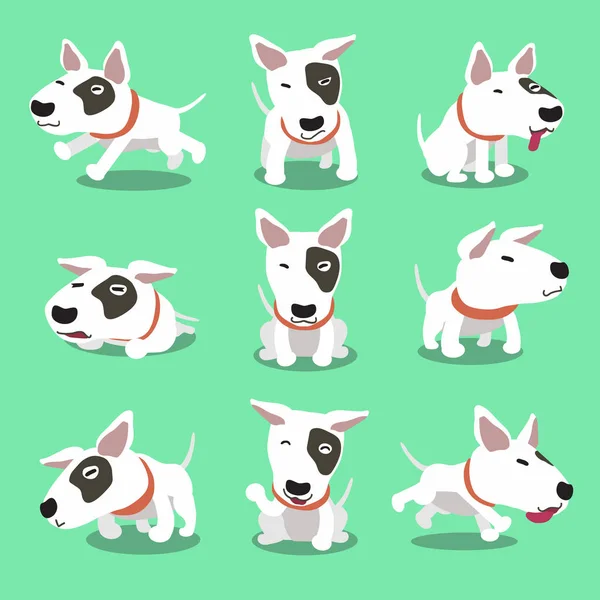 Personnage de bande dessinée bull terrier chien pose — Image vectorielle