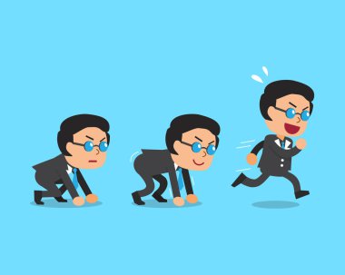 Vektör karikatür işadamı çalışan adım