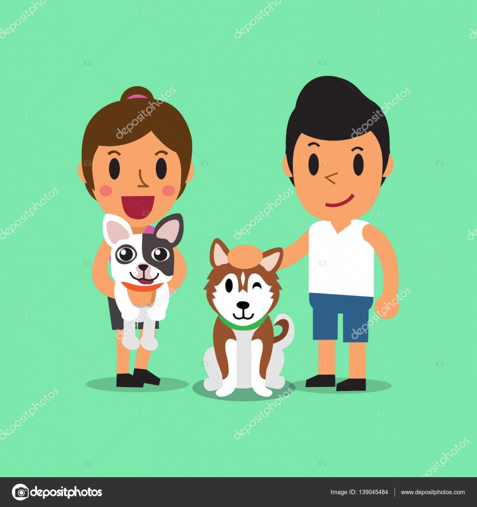 Vacher De Jeune Homme Avec Son Chien De Berger Illustration