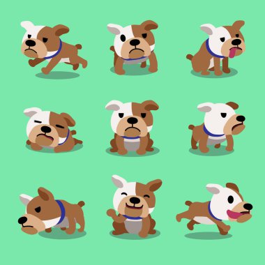 Çizgi film karakteri bulldog pozlar