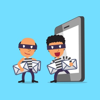 Çizgi film hırsızlar smartphone gelen postaları çalmak