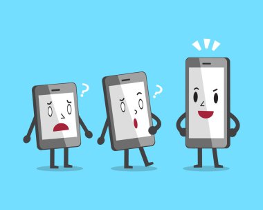 Çizgi film farklı boyutlu akıllı telefonlar