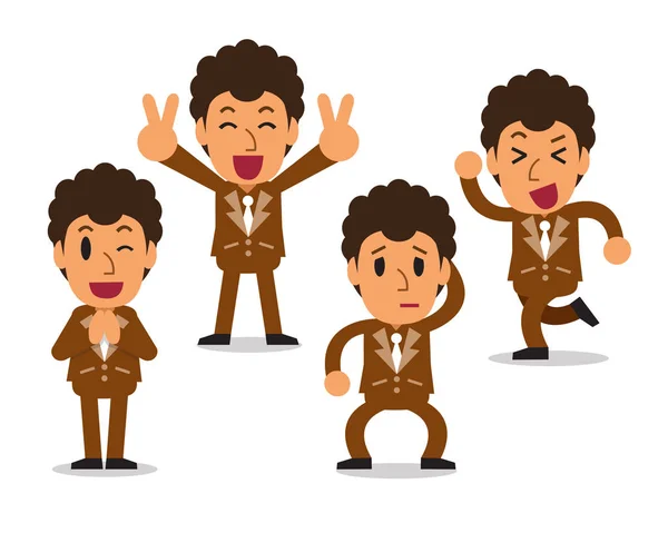 Conjunto de personajes de hombre de negocios plantea — Vector de stock