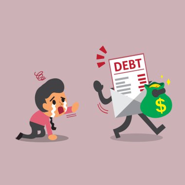 Bir işadamı parayı iş kavramı borç mektubu