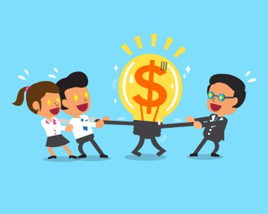 Çizgi film iş takım ve büyük para fikir çekerek patron