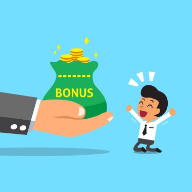 İşadamı için bonus para vererek iş alkış
