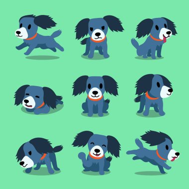 Çizgi film karakteri köpek pozlar kümesi