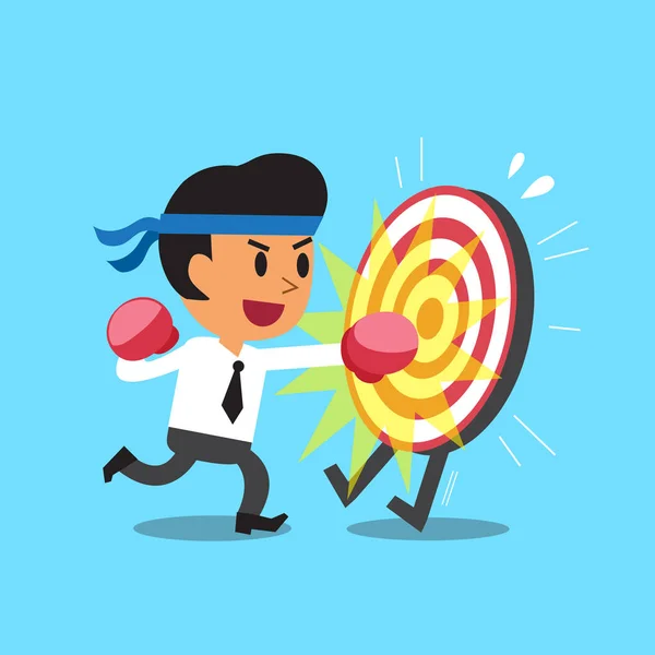 Businessman punching a target — Stock Vector