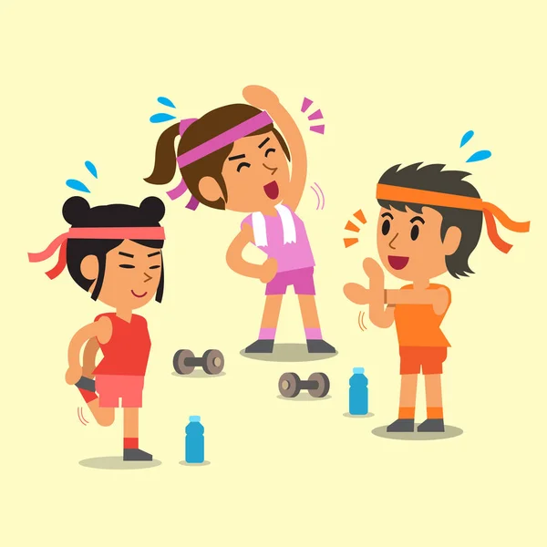 Dibujos animados deporte mujeres — Vector de stock