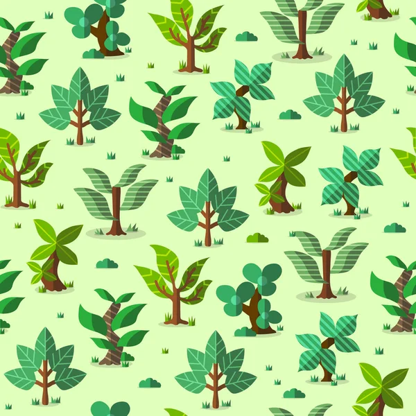 Arbres fond de motif sans couture — Image vectorielle