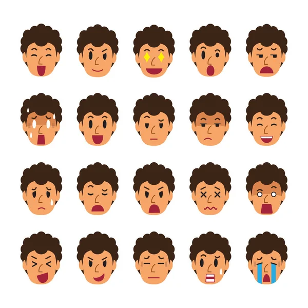设置的人脸上表现出不同的情绪 — 图库矢量图片