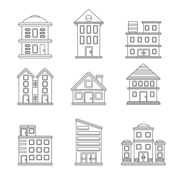 Conjunto de ícones de edifícios —  Vetores de Stock