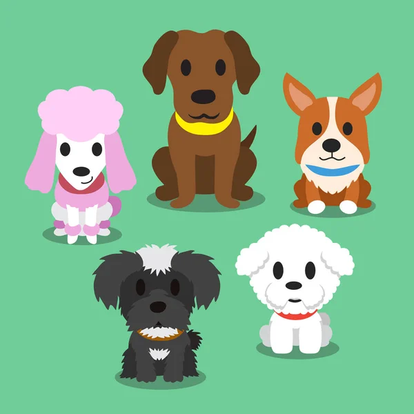 Perros de dibujos animados de pie — Vector de stock