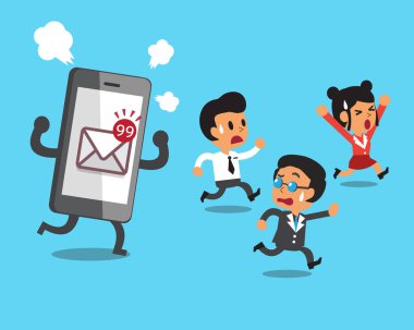 İş takım ve smartphone ile posta simgesini