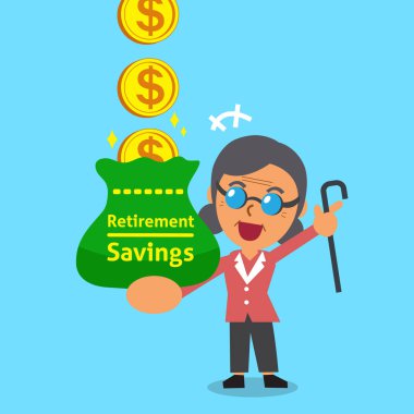 Çizgi film yaşlı kadın para kazanma