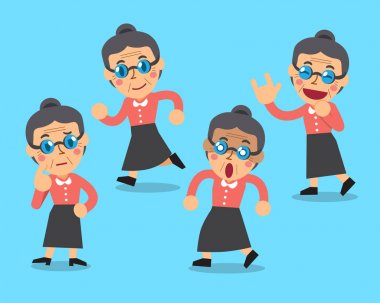 Çizgi film üst düzey kadın karakter pozlar