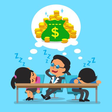 Uykuya dalmadan iş takım çizgi film ve para hakkında rüya