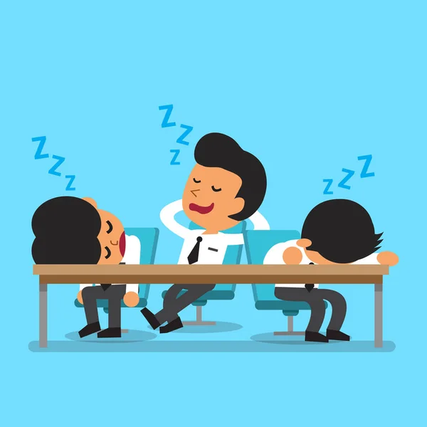 Equipo de negocios de dibujos animados quedarse dormido — Vector de stock