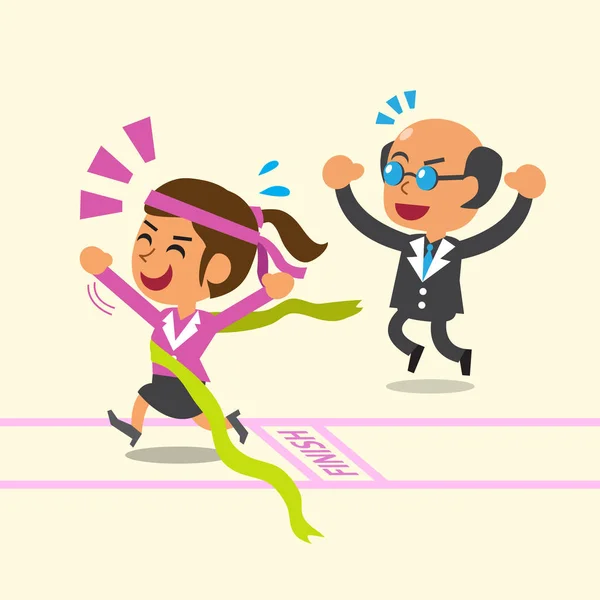 Business concept business boss coaching a businesswoman to be the winner — Stock Vector