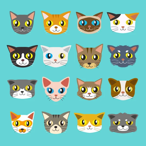 Set of cartoon cats — Stock Vector