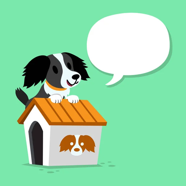 漫画犬の文字と吹き出しの犬小屋 — ストックベクタ