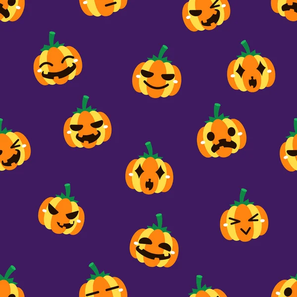 Halloween pumpkin seamless pattern background — Stock Vector