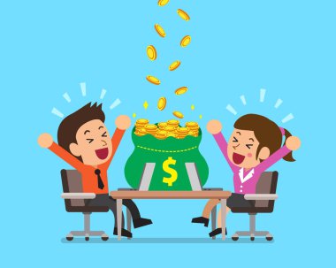 Vektör çizgi film iş adamları için fazladan para