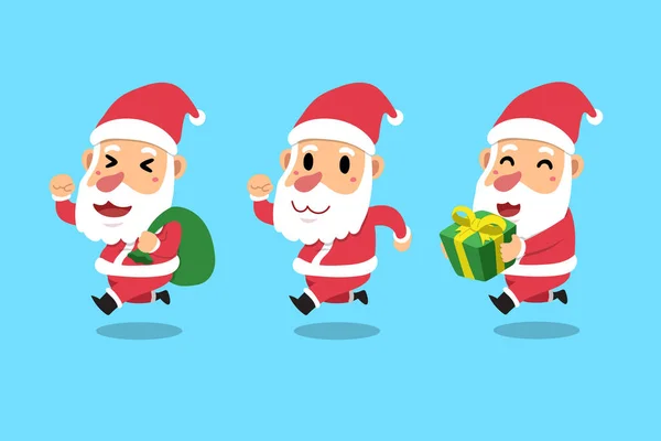Vettoriale Set Cartoni Animati Babbo Natale — Vettoriale Stock