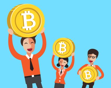 Cryptocurrency kavramı iş takım büyük paralar ile