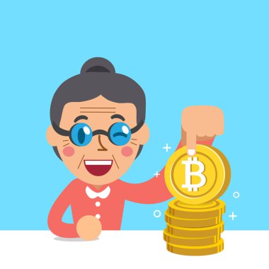 Cryptocurrency büyük paralar ile üst düzey kadın kavramı