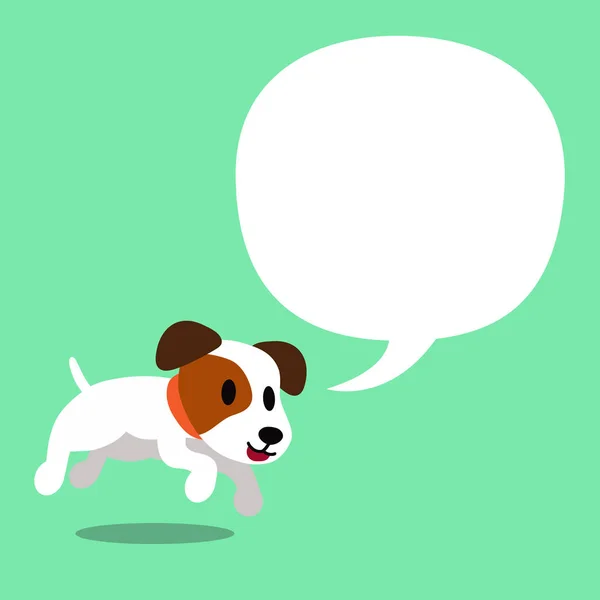 Cartoon Character Jack Russell Terrier Kutya Fehér Beszéd Buborék Design — Stock Vector
