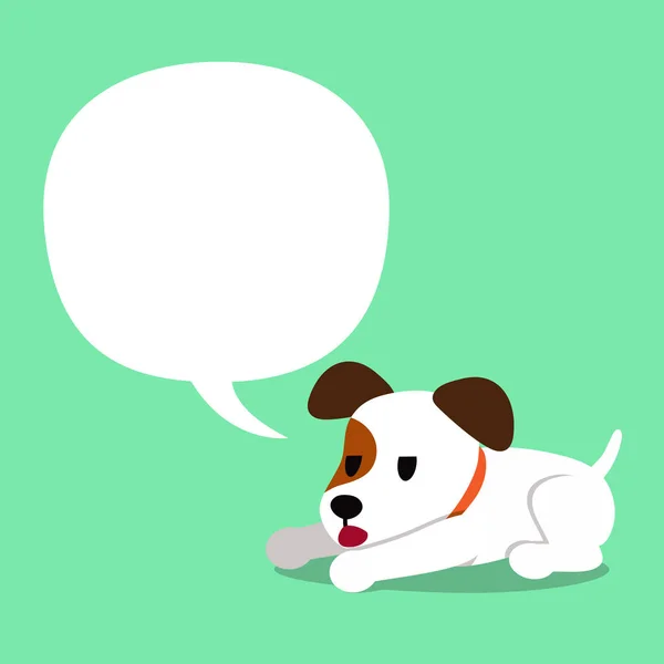 Cartoon Character Jack Russell Terrier Kutya Egy Fehér Szövegbuborékra Design — Stock Vector